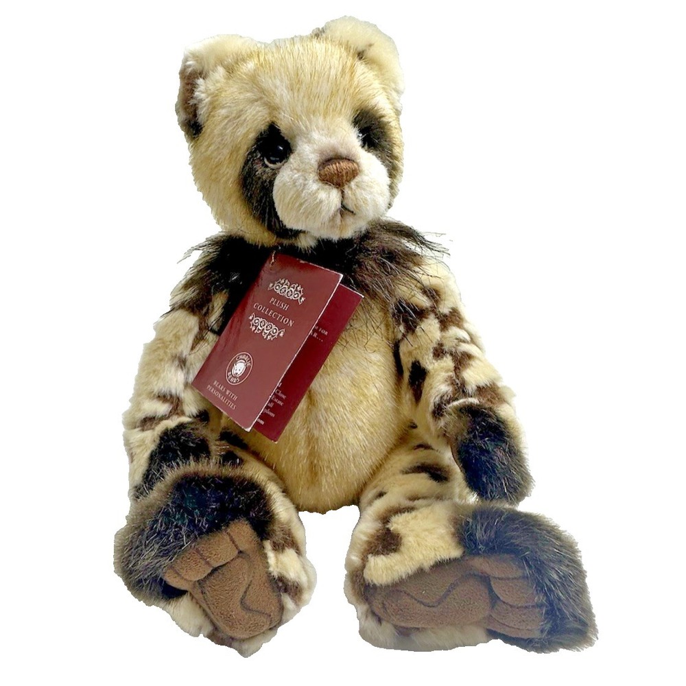 Ecclesā Isabelle Lee Charlie Bears Leopard Print Heart Furry Plush 2018 Tags